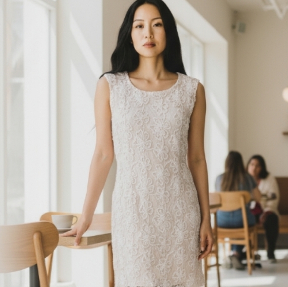 suzy sheir Dresses & Skirts - #34 VINTAGE SUZY SHEIR  INSPIRED 1960'S CROCHET DESIGNED DRESS Med P2p18 L35